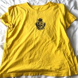 bright yellow ralph lauren crop top